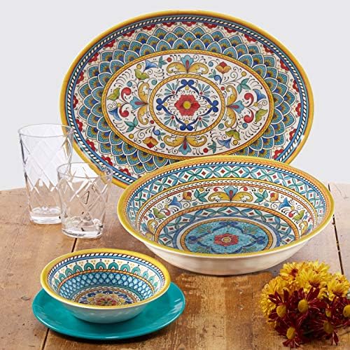 Certified International Portofino 11" Melamine Dinner Plate, Multi Colored, Large, Set of 6 (Pack of 2)