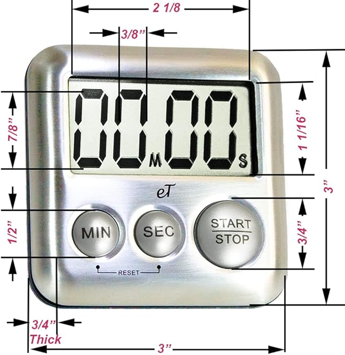 Elegant Digital Kitchen Timer Stainless Steel - Image 4