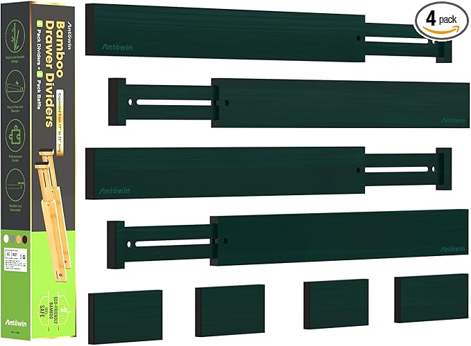 ANTOWIN Expandable Bamboo Drawer Dividers Organizers, Drawer Separators Splitter by ANTOWIN