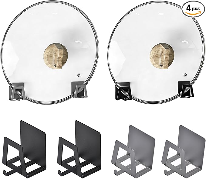 Pot Lid Holders Organizer Wall-Mounted Hook Rack Holder Organizers Inside by Unknown