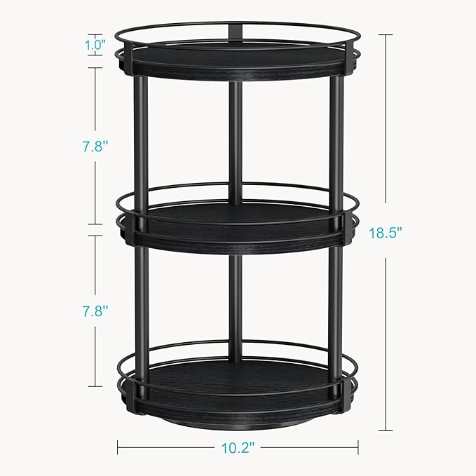 Snughome Lazy Susan Organizer, 3 Tier Rotating Spice Rack - Image 3