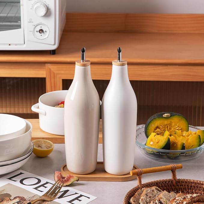 Sweejar Matte Ceramic Olive Oil Dispenser Bottle - Image 6