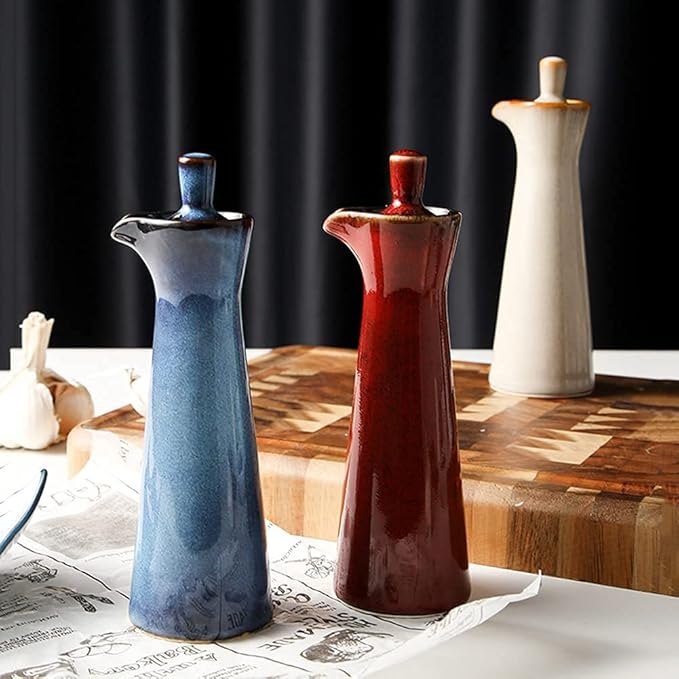 Small Ceramic Olive Oil Dispenser Bottle - Image 5
