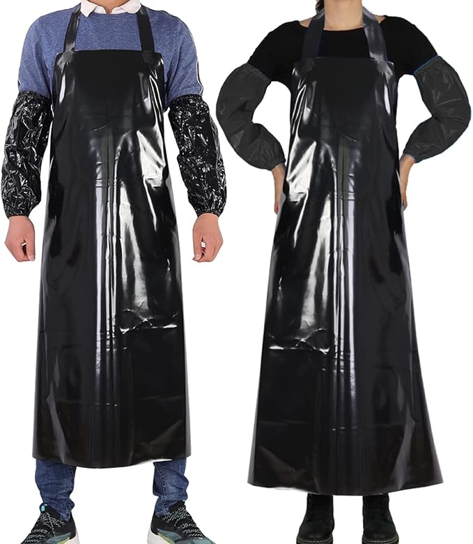 ELEBOX Waterproof Oil Proof Bib Apron Utility Apron Chemical Resistant Apron by ELEBOX