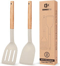 Pack of 2 Silicone Cooking Spatula, Heat Resistant Solid Turner, Non Stick by BUNDLEPRO