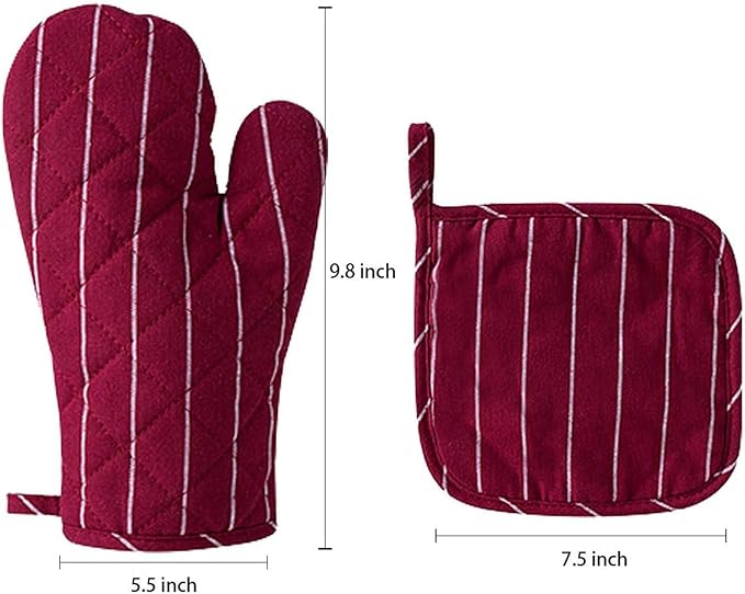 4Pcs Oven Mitts and Pot Holders, Heat Resistant Oven Mitts Set - Image 3
