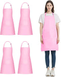 4 Packs Chef Apron with 2 Pockets, Waterproof Adjustable Apron by loteaf