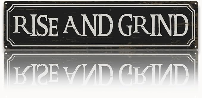 Coffee Decor Signs, Rise and Grind Sign, Retro Metal Tin Sign, Coffee Home Decor by Unknown