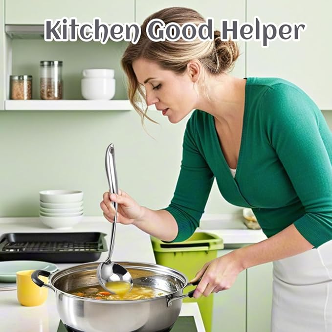 VALESKA 6PCS Stainless Steel Cooking Utensils Set, Metal Kitchen Utensils Set - Image 6