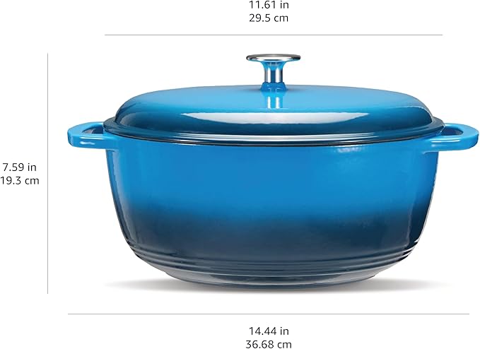 Amazon Basics Enameled Cast Iron Dutch Oven Pot - Image 4