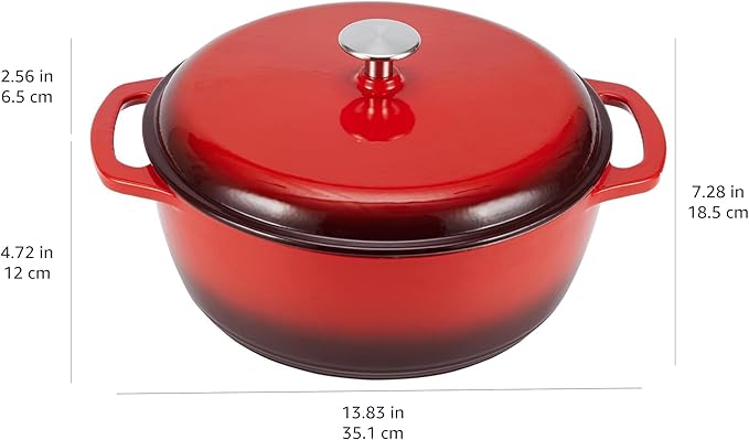 Amazon Basics Enameled Cast Iron Dutch Oven Pot - Image 6