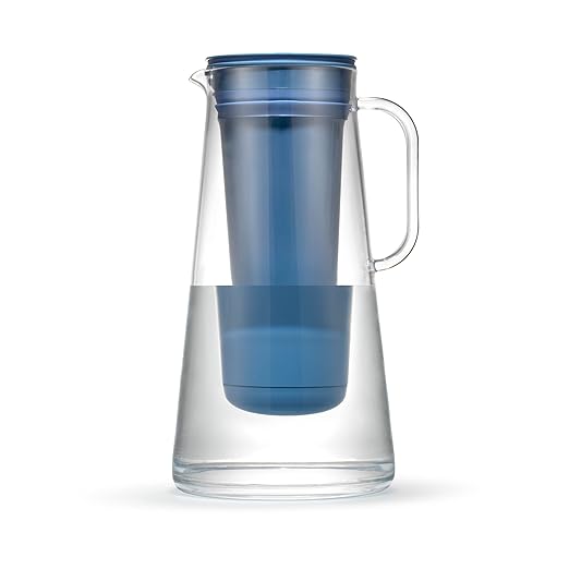 LifeStraw Home – Water Filter Pitcher, Stormy Blue, BPA Free Designed by LifeStraw