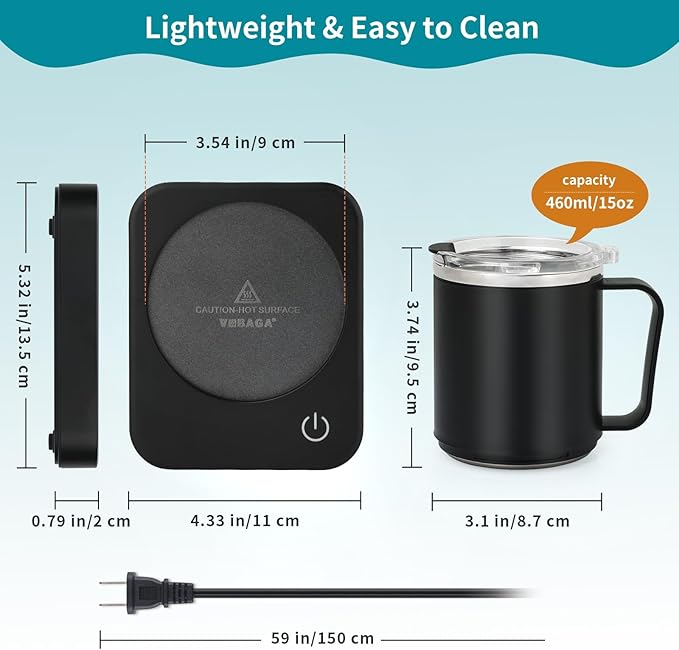 VOBAGA Coffee Mug Warmer & Mug Set - Image 3