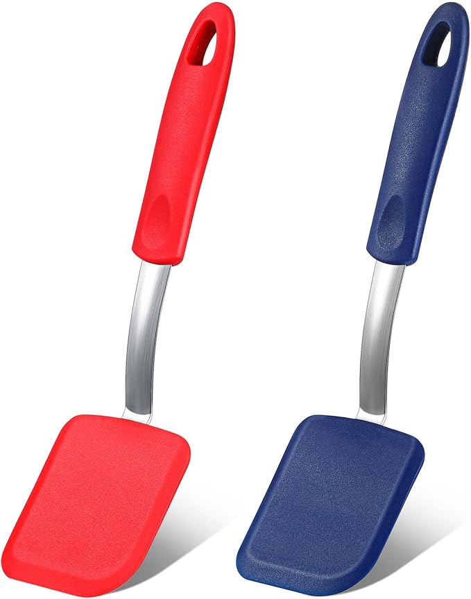 Silicone Cookie Spatula Turner 2 Pack Mini Brownie Spatula Flexible Kitchen by Yetene