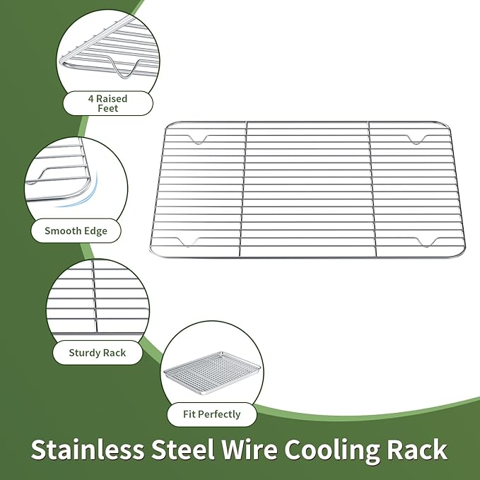 Baking Sheet with Wire Rack Set: 3 Baking Pans + 3 Cooling Racks - Image 3