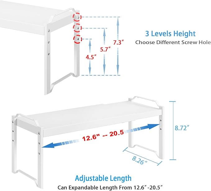 4 Pack Kitchen Cabinet Shelves Organizers, Kitchen Counter Storage Shelf Spice - Image 2