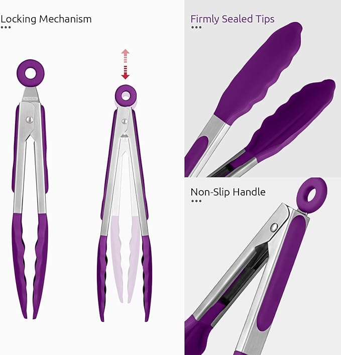 600ºF Heat Resistant Kitchen Tong: U-Taste 7 inch Silicone Cooking Tong - Image 6