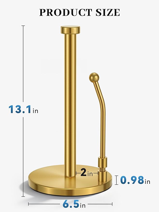 SMARTAKE Paper Towel Holder, Paper Towel Dispenser Standing Weighted Base Non - Image 5