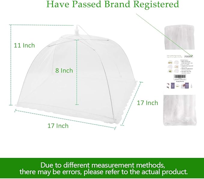 Pop-up Picnic Food Tent Covers, 17x17Inch Foldable Mesh Screen Food Covers - Image 2