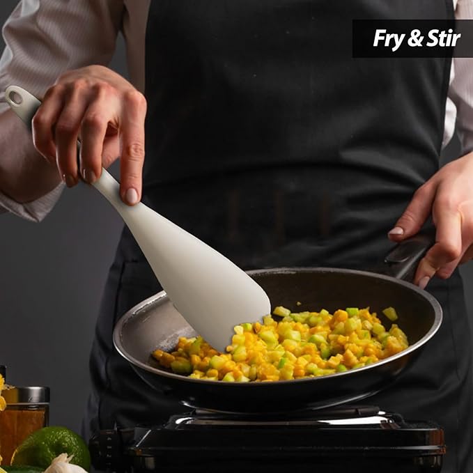 Cooking Spoon for Nonstick Cookwares, VOVOLY Silicone Spoon for Mixing - Image 9