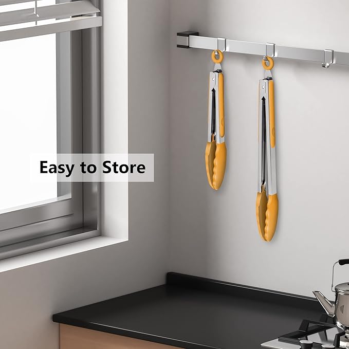 2 Pack Silicone Kitchen Tongs – 9" & 12" Set, Heat Resistant up to 500°F - Image 6
