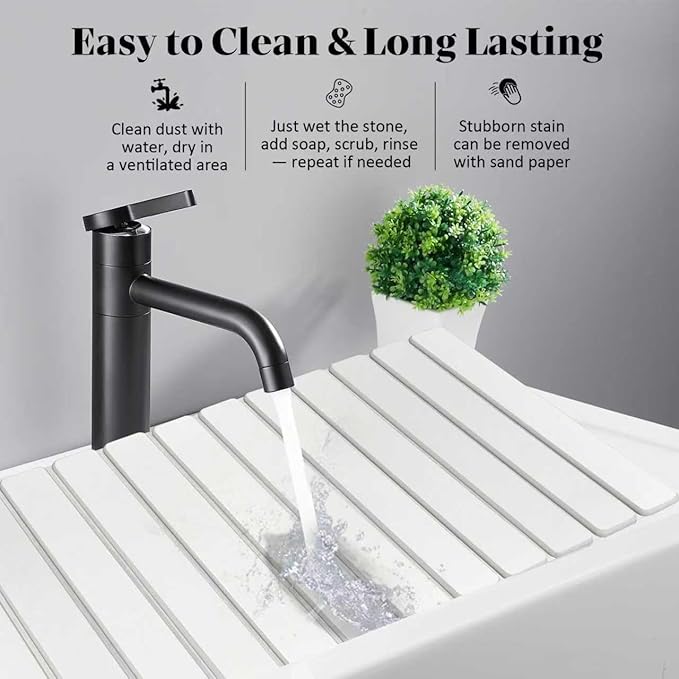 Large Stone Dish Drying Mats for Kitchen Counter, Fast Drying Collapsible Dish - Image 5