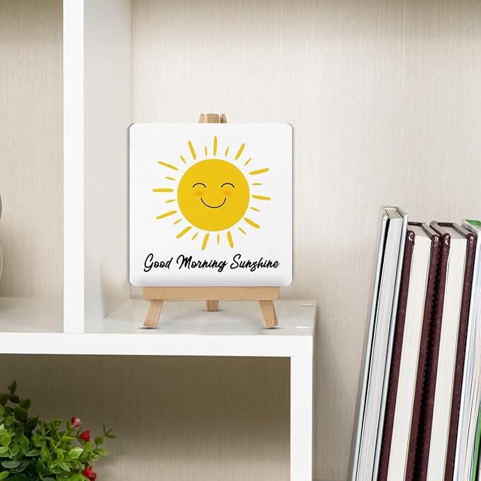 Coffee Bar Decor, Good Morning Sunshine Wood Sign - Image 5