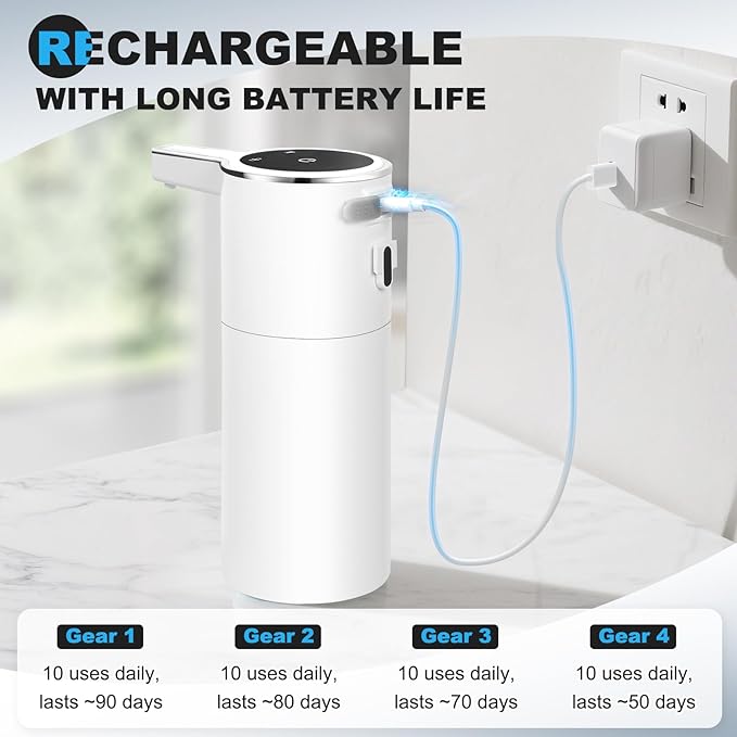 2 Pack Automatic Soap Dispenser: 13.52oz/400ml Wall Touchless Liquid - Image 7