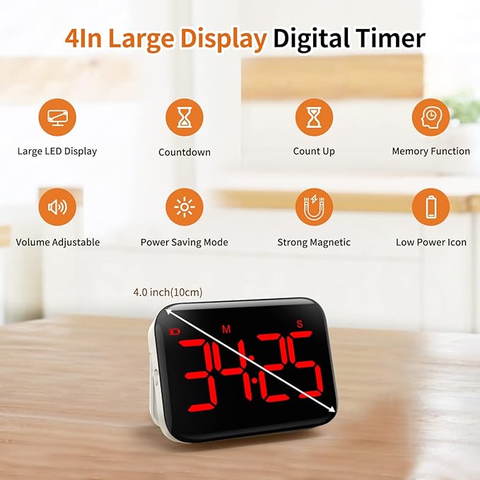 VOCOO Magnetic Kitchen Timer for Cooking - Image 2