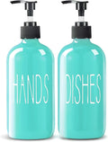 COHOSEGE Glass Soap Dispenser Set 2 Pack, 16 Oz Dish Soap Dispenser by COHOSEGE