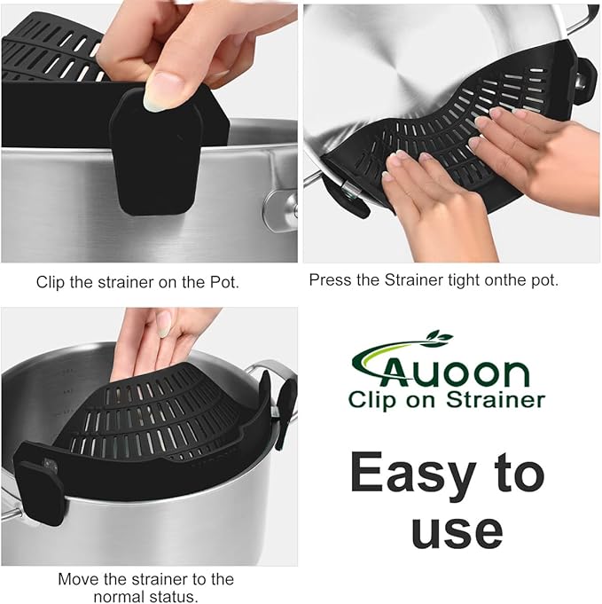 Large AUOON Clip on Strainer for All Pots and Pans - Image 4