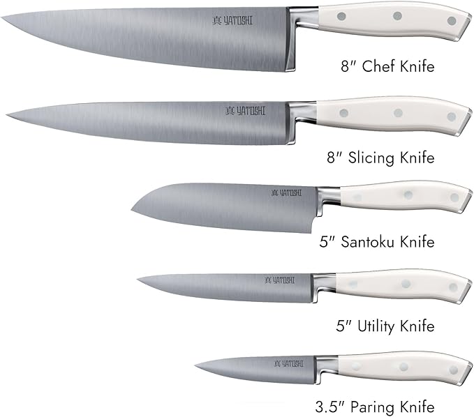 Yatoshi Knives Yatoshi Magnetic Kitchen Knife Block Set 6 Pcs White - Image 2