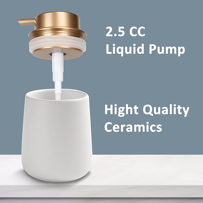 Soap Dispenser Ceramic with Easy-to-Press Pump Hand Lotion Liquid Dispenser - Image 5