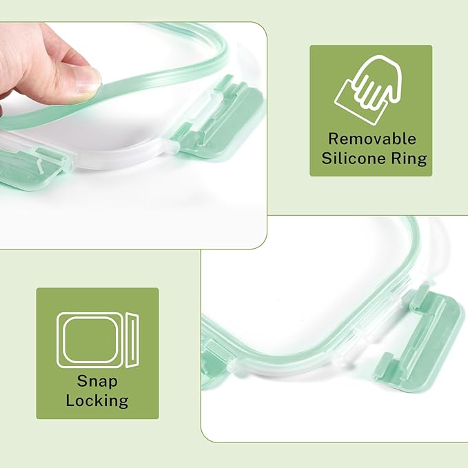 HOMBERKING 8 Pack Glass Food Storage Containers - Image 7