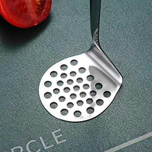 Stainless Steel Potato Masher, Berglander Heavy Duty Metal Potato Ricer, Food Masher Utensil Hand Masher, Vegetables Fruits Versatile Masher, Heat Resistant, Dishwasher Safe, Easy to Clean