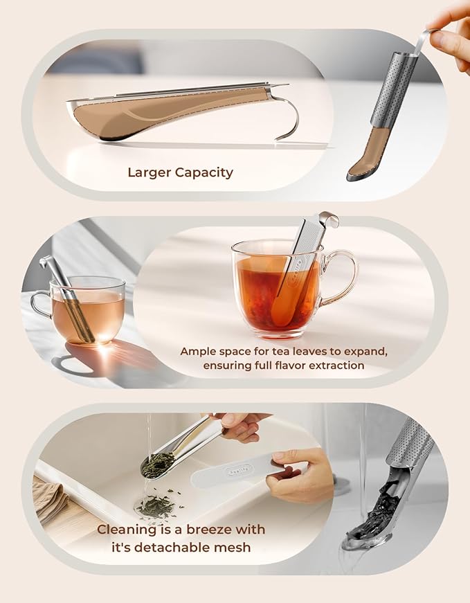 Tea Infuser for Loose Leaf Tea, 2-in-1 Tea Scoop Infuser Fine Mesh Tea - Image 5
