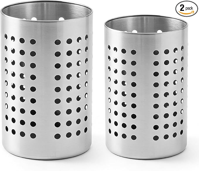 2PCS Stainless Steel Utensil Holder and Utensil Drying Holder, as a Kitchen by Unknown