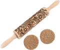 Embossed Wooden Rolling Pin for Baking, Evermarket Deep Engraved Embossing by EVERMARKET