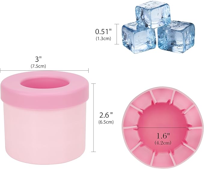 2 Pack Cylinder Silicone Ice Cube Molds, Easy-Release Ice Cube Trays - Image 6