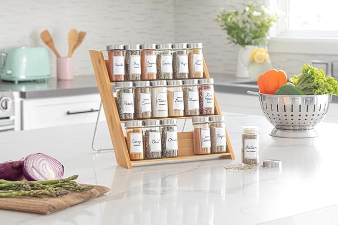 Orii 18 Jar Bamboo Compact Spice Rack - Image 3
