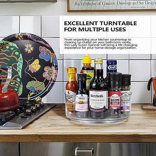 Lazy Susan Organizer, 2pcs 360 Degree Rotating Turntable Organizer