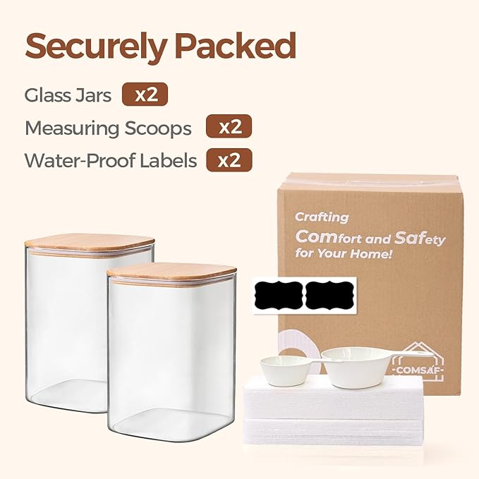 ComSaf 2Pcs Large Glass Storage Containers - Image 8