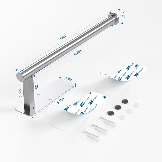 ASTOFLI Paper Towel Holder Under Cabinet No Drilling, Self Adhesive Paper Towel - Image 2