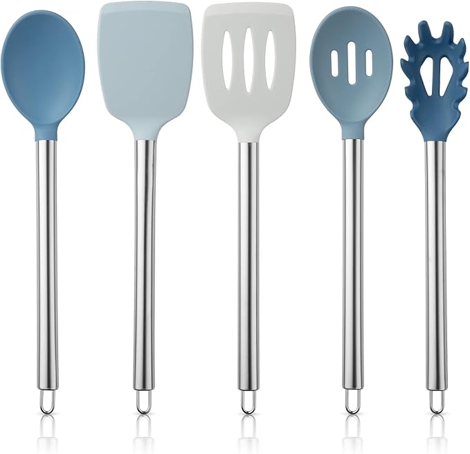 COOK WITH COLOR Silicone Cooking Utensils, Kitchen Utensil Set, Cooking Utensils by CookwithColor