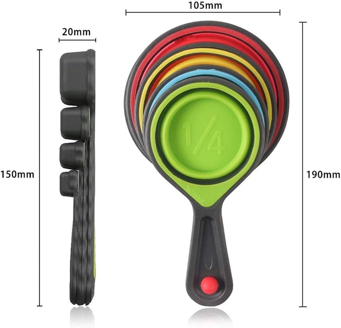 SOLIFEGOBLE Collapsible Measuring Cups and Spoons, Portable Measuring Cup，Food - Image 2