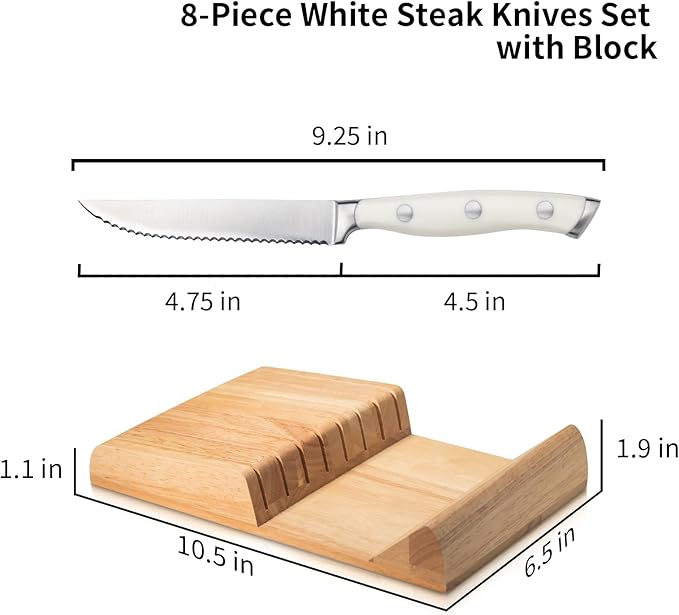 Alata 8-Piece White Steak Knives Set - Image 2