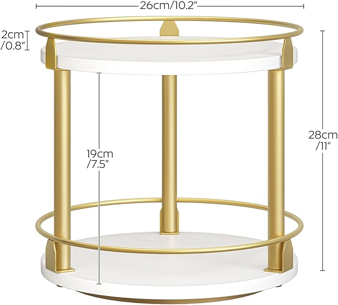 YATINEY Lazy Susan Organizer, Rotating Spice Rack, 2 Tier Spice Turntable - Image 6