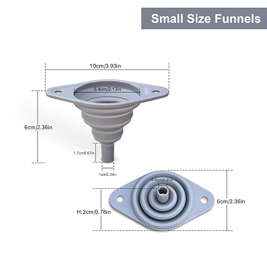 Kitchen Funnels Set 4 Pack，Small and Large，Silicone Collapsible Funnel，Small - Image 4