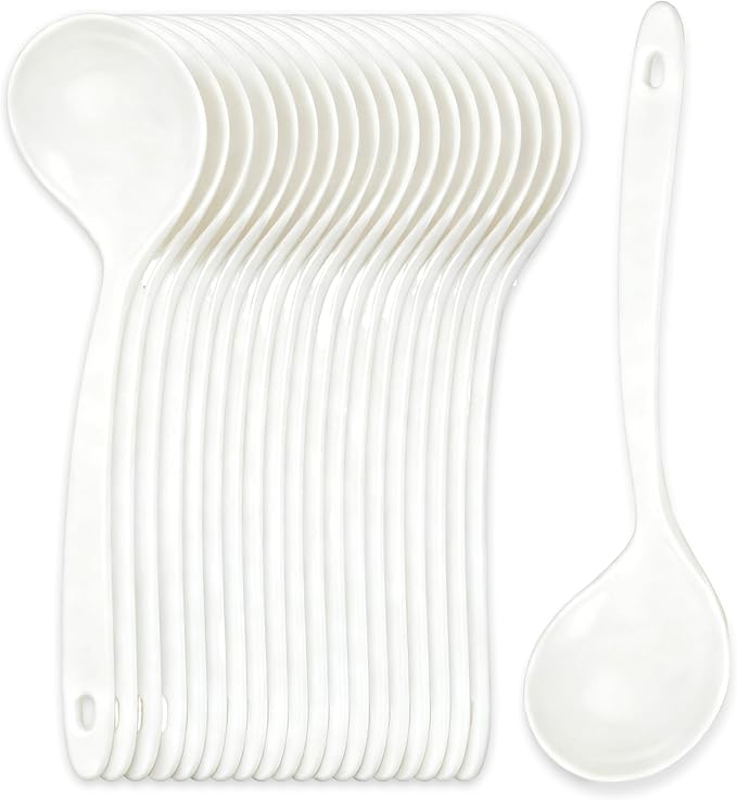 Large Plastic Serving Spoons, Disposable Heavy Duty Serving Spoons, Long Handle by OULIGET