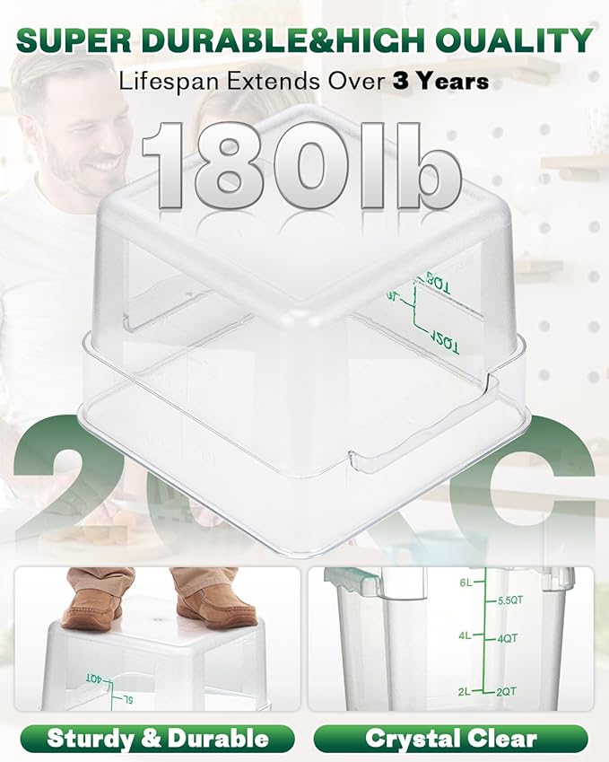 12 Quarts Sous Vide Container: 8 PCS Commercial Food Storage Containers - Image 6